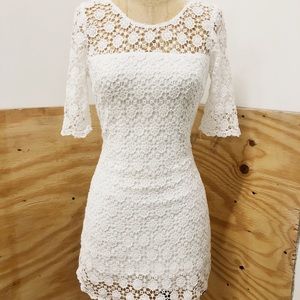 A&F White Crochet Lace Dress